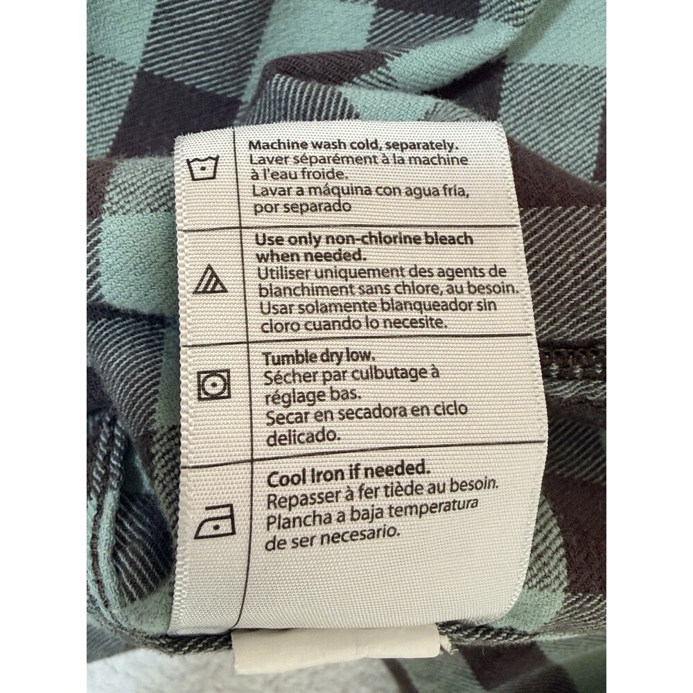 Carhartt Green and Grey Flannel Button Down Women's  8/10 Long Sleeve - Picture 7 of 7